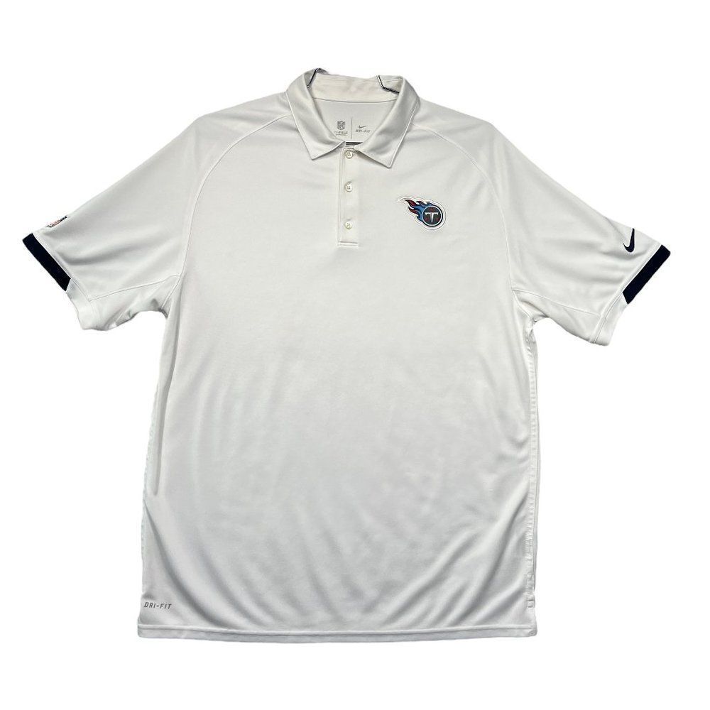 Nike Dri-Fit Golf‎ Polo Men's Large White Tennessee Titans NFL On Field Shirt